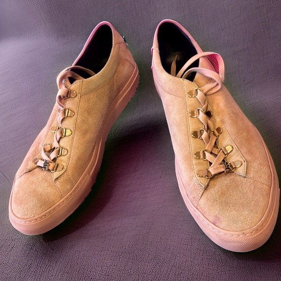 Koio x JonBoy pink coral suede low-tops - stunning sneakers in superb condition